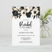 Modernes Schwarz-Weiß-Brautparty Einladung (Stehend Vorderseite)