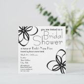 Modernes Schwarz-Weiß-Brautparty Einladung (Stehend Vorderseite)