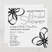 Modernes Schwarz-Weiß-Brautparty Einladung (Vorne/Hinten)