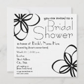 Modernes Schwarz-Weiß-Brautparty Einladung (Vorderseite)