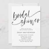 Modernes Schwarz-Weiß-Brautparty Einladung (Vorderseite)