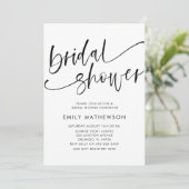 Modernes Schwarz-Weiß-Brautparty Einladung (Stehend Vorderseite)