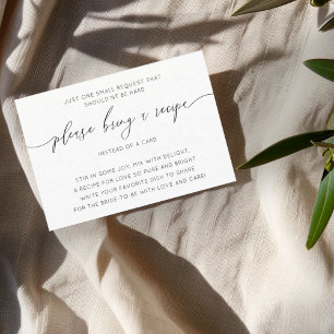 Modernes Schwarz-Weiß-Brautparty Rezept Begleitkarte