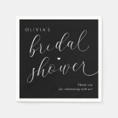 Modernes Schwarz-Weiß-Brautparty Serviette (Vorderseite)