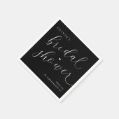 Modernes Schwarz-Weiß-Brautparty Serviette (Ecke)