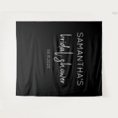 Modernes Schwarz-Weiß-Brautparty Wandteppich (Vorderseite (Horizontal))