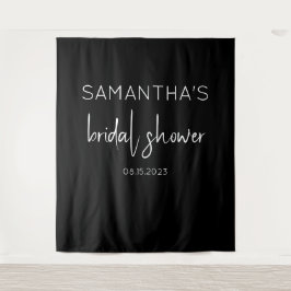 Modernes Schwarz-Weiß-Brautparty Wandteppich