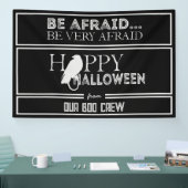 Modernes Schwarz-Weiß-Chic-Halloween-Party Banner (Messe)