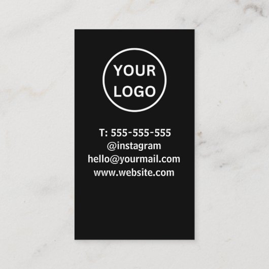 Modernes Schwarz-weiß Dankeschön Firmenlogo Rabattkarte (Rückseite)