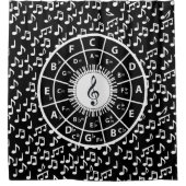 Modernes Schwarz-Weiß-Design Duschvorhang (Vorderseite)