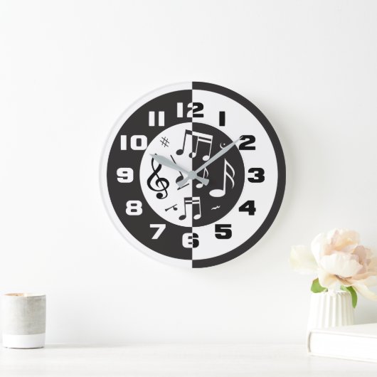 Modernes Schwarz-Weiß-Design Große Wanduhr (Zuhause)