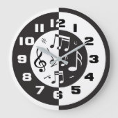 Modernes Schwarz-Weiß-Design Große Wanduhr (Vorderseite)