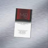 Modernes Schwarz-Weiß-Design mit Monogramm Magnetische Visitenkarte (Beispiel)