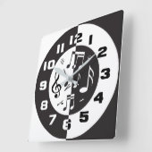 Modernes Schwarz-Weiß-Design Quadratische Wanduhr (Winkel)