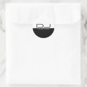 Modernes Schwarz-Weiß-DJ-Sticker Runder Aufkleber (Tasche)