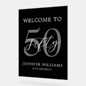 Modernes Schwarz-Weiß-Elegant 50. Geburtstag Acrylschild (Winkel)