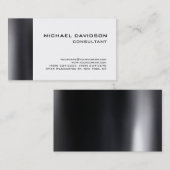 Modernes Schwarz-Weiß Elegant Stilvoll Visitenkarte (Vorne/Hinten)