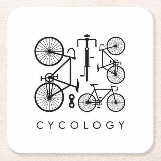 Modernes Schwarz-Weiß-Fahrradmuster Rechteckiger Pappuntersetzer (Vorderseite)