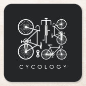 Modernes Schwarz-Weiß-Fahrradmuster Rechteckiger Pappuntersetzer (Vorderseite)