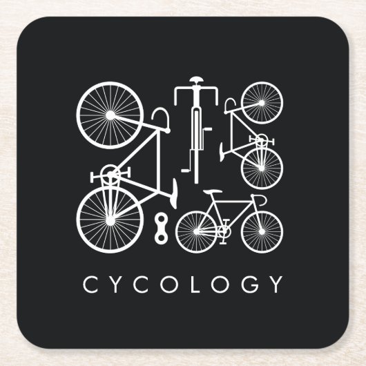Modernes Schwarz-Weiß-Fahrradmuster Rechteckiger Pappuntersetzer (Vorderseite)