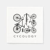 Modernes Schwarz-Weiß-Fahrradmuster Serviette (Vorderseite)