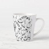 Modernes Schwarz-Weiß-Fall-Illustrationsmonogramm Milchtasse (Rechts)