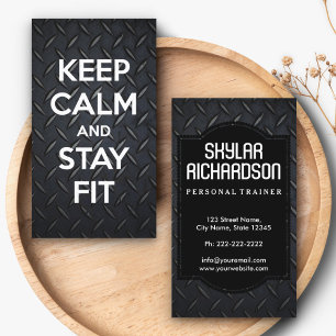 Modernes Schwarz-Weiß  Fitnessstudio und Fitness T Visitenkarte