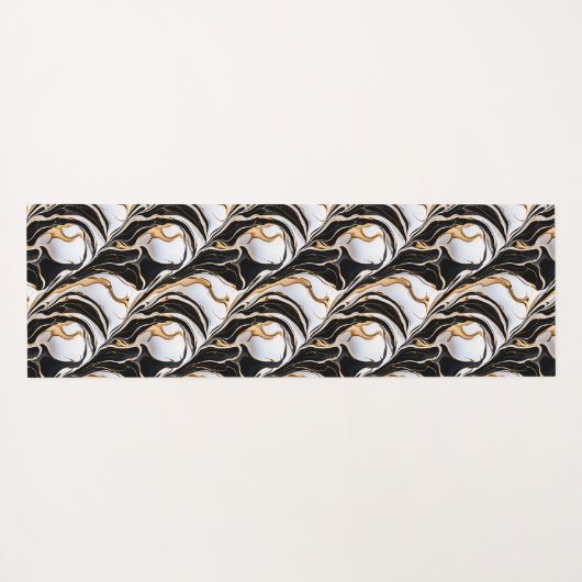 Modernes Schwarz-Weiß-Flora-Elegant Yogamatte (Rückseite (Horizontal))