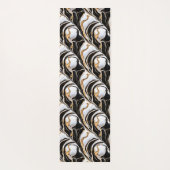 Modernes Schwarz-Weiß-Flora-Elegant Yogamatte (Rückseite)