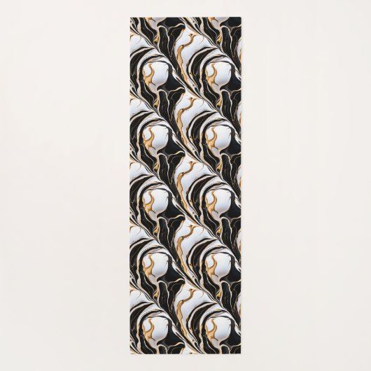 Modernes Schwarz-Weiß-Flora-Elegant Yogamatte (Rückseite)