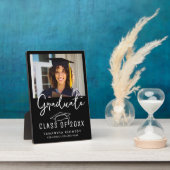 Modernes Schwarz-Weiß-Foto 2025 Grad Cap Fotoplatte (Seite)