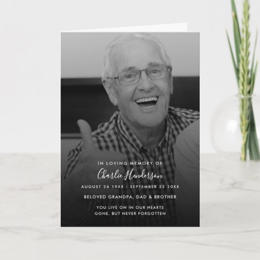 Modernes Schwarz-Weiß-Foto 4-Seiten-Beerdigungspro Programm (Vorderseite)