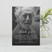 Modernes Schwarz-Weiß-Foto Beerdigung/Bereavement Dankeskarte (Stehend Vorderseite)