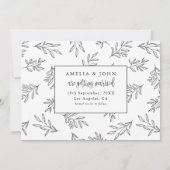 Modernes Schwarz-Weiß-Foto Botanisch Save the Date (Rückseite)