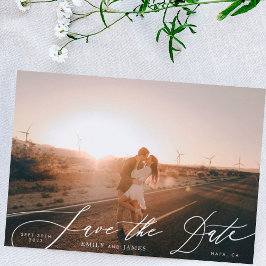 Modernes Schwarz-Weiß-Foto Die Hochzeit Save The Date