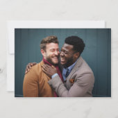 Modernes Schwarz-Weiß-Foto Die Hochzeit Save The Date (Rückseite)