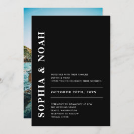 Modernes Schwarz-Weiß-Foto Einladung