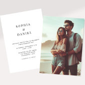 Modernes Schwarz-Weiß-Foto Einladung