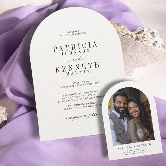 Modernes Schwarz-Weiß-Foto Einladung