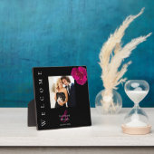 Modernes Schwarz-Weiß-Foto-Hochzeitszeichen Fotoplatte (InSitu)