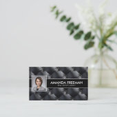 Modernes Schwarz-Weiß-Foto Real Anwesen Agent Visitenkarte (Stehend Vorderseite)