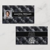 Modernes Schwarz-Weiß-Foto Real Anwesen Agent Visitenkarte (Vorne/Hinten)