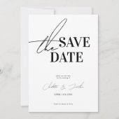 Modernes Schwarz-Weiß-Foto Save the Date (Vorderseite)