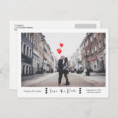 Modernes Schwarz-Weiß-Foto Save the Date Ankündigungspostkarte (Vorne/Hinten)