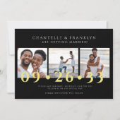 modernes Schwarz-Weiß-Foto Save the Date Einladung (Vorderseite)