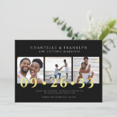 modernes Schwarz-Weiß-Foto Save the Date Einladung (Stehend Vorderseite)