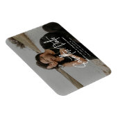 Modernes Schwarz-Weiß-Foto-Skript Save the Date Magnet (Rechte Seite)