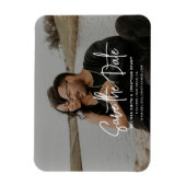 Modernes Schwarz-Weiß-Foto-Skript Save the Date Magnet (Vertikal)