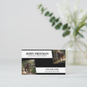 Modernes Schwarz-Weiß-Foto Visitenkarte (Stehend Vorderseite)