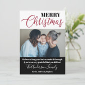 Modernes Schwarz-Weiß-Foto Weihnachten 2020 (Stehend Vorderseite)